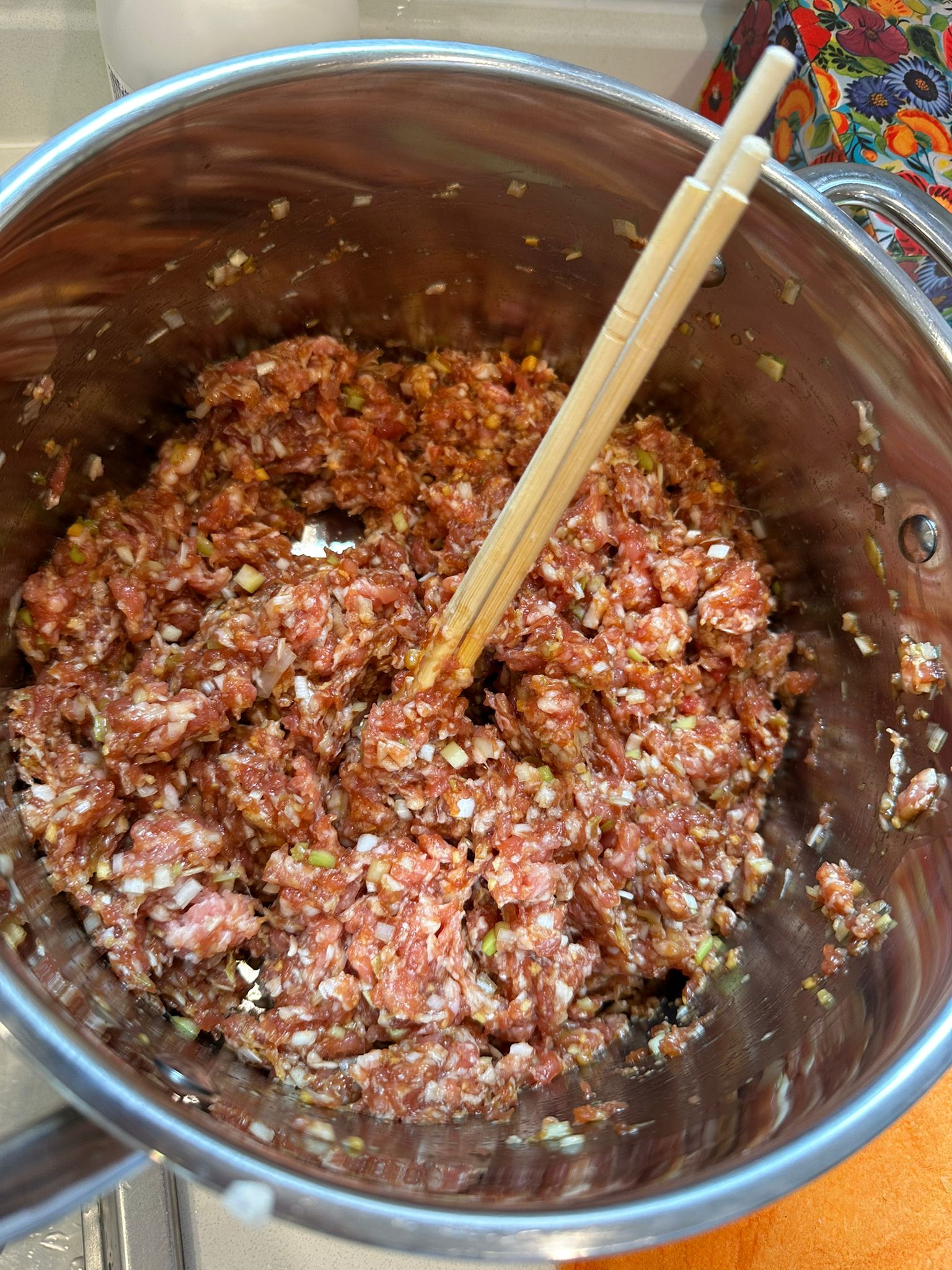 Stoffmarkt statt Fussl, Schwammerl statt Pilze und Dumplings mit Prosecco dumplings4