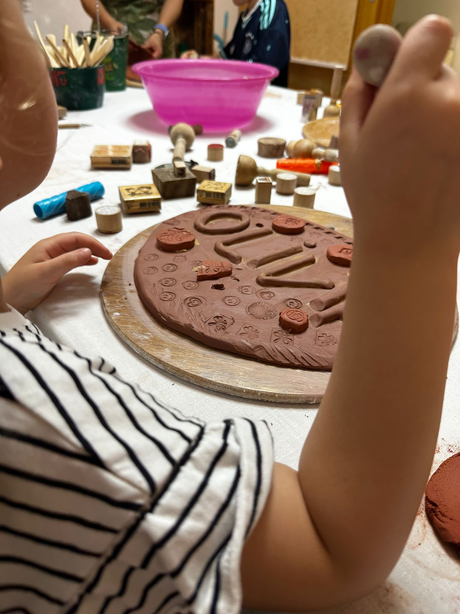 Stoffmarkt statt Fussl, Schwammerl statt Pilze und Dumplings mit Prosecco töpfern3